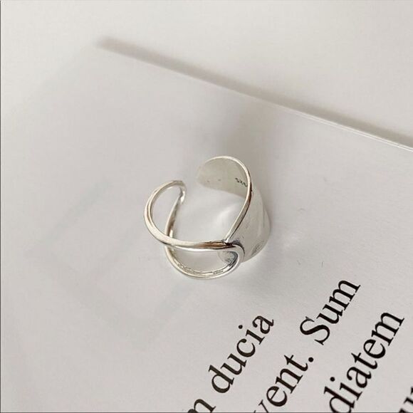 NEW 925 Sterling Silver Open Adjustable Ring Choice Weaved Knot or Wide Ring - Picture 3 of 16